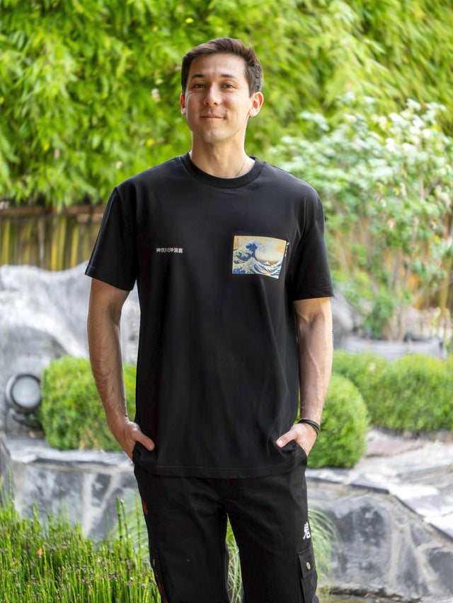 T-Shirt noir ONI x HOKUSAI