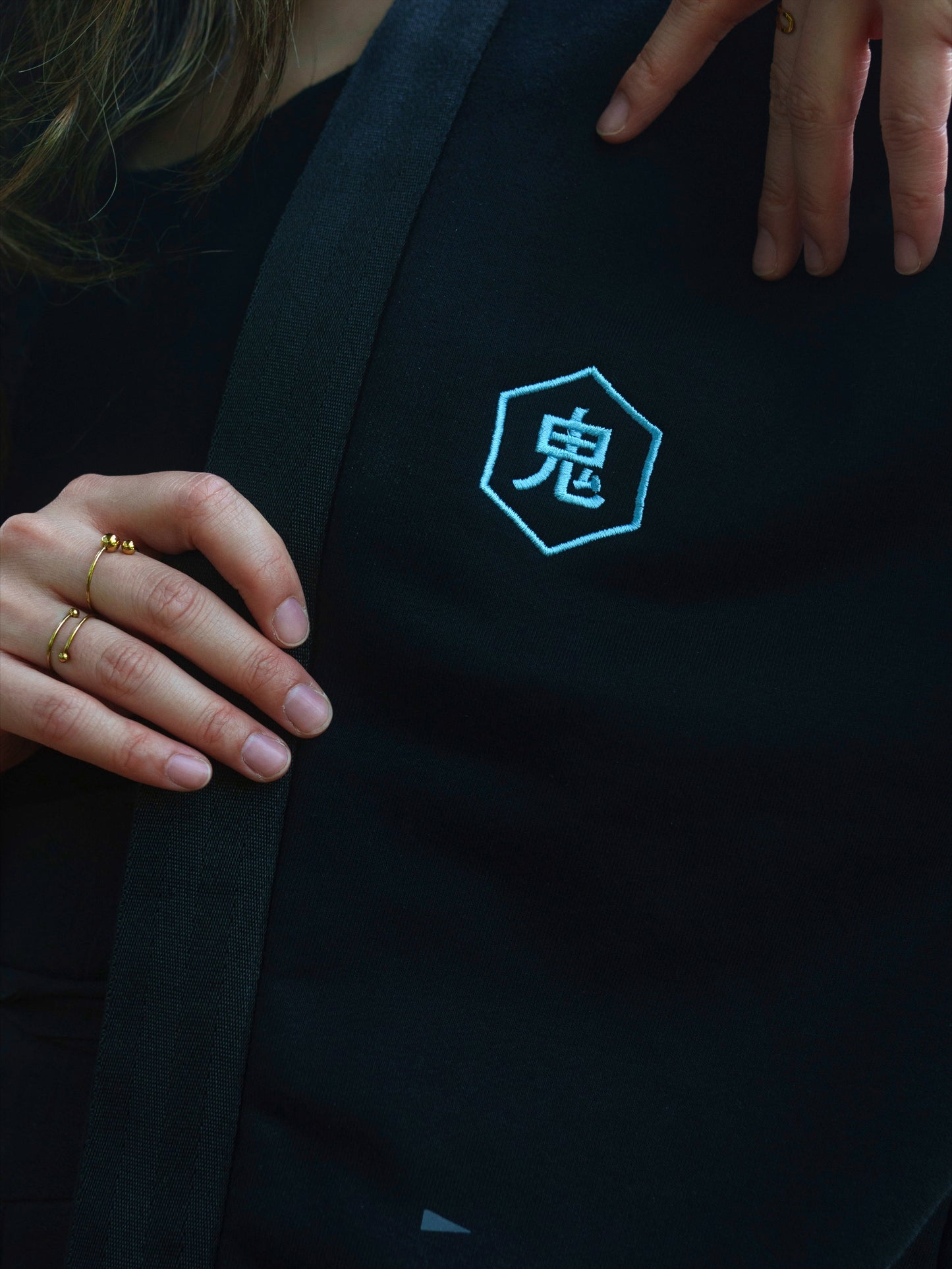 Kimono streetwear coton noir - Den