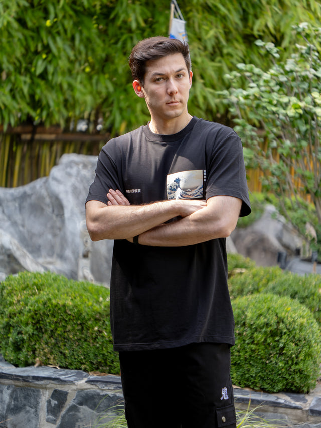 T-Shirt noir ONI x HOKUSAI