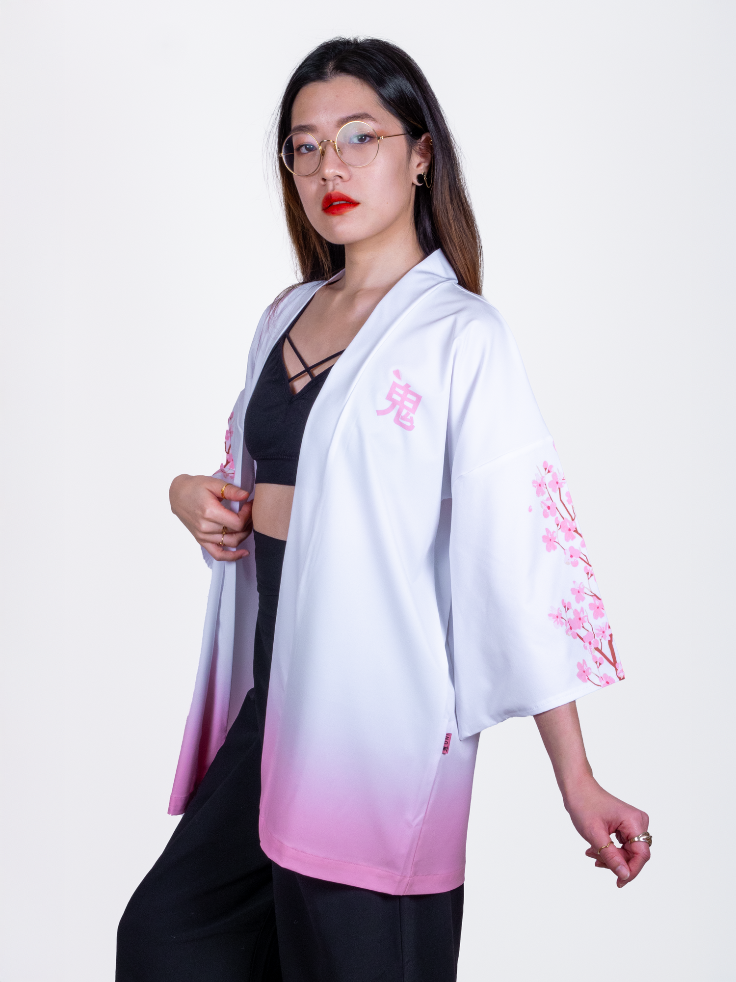 Kimono streetwear blanc sakura