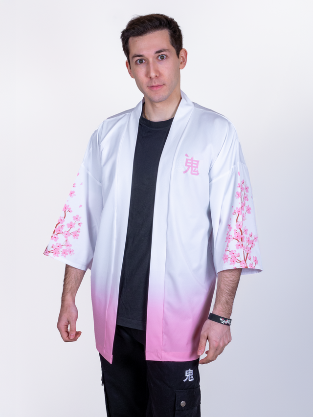 Kimono streetwear blanc sakura
