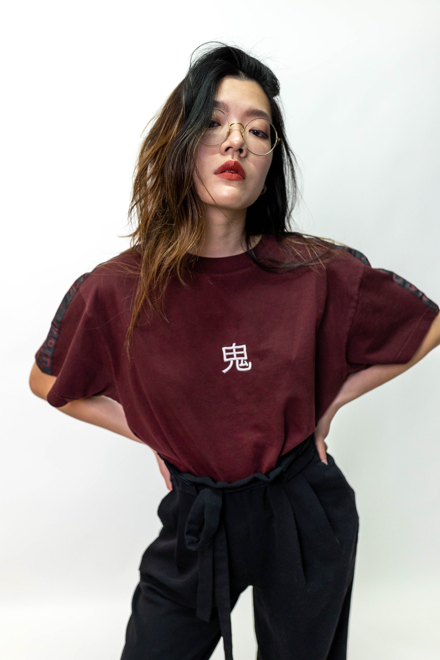 Tee shirt bordeaux logo blanc brodé