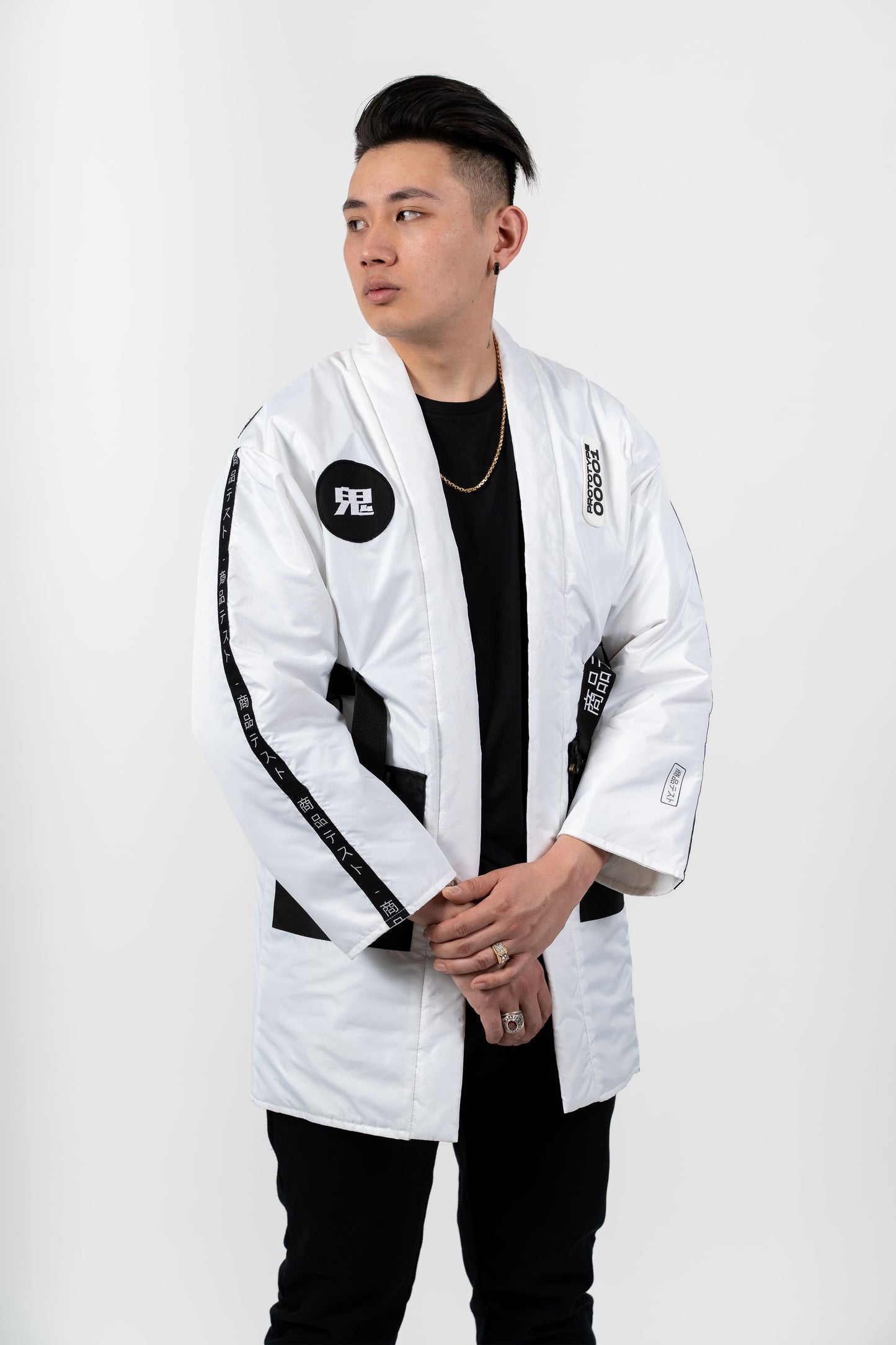 Kimono Techwear Gin noir et blanc