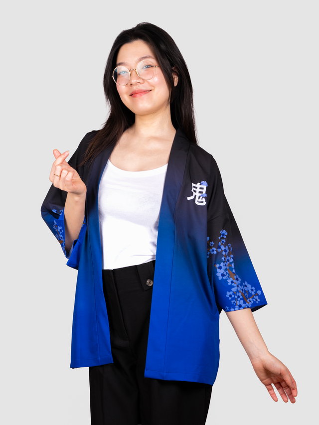 Kimono streetwear Blue Sakura