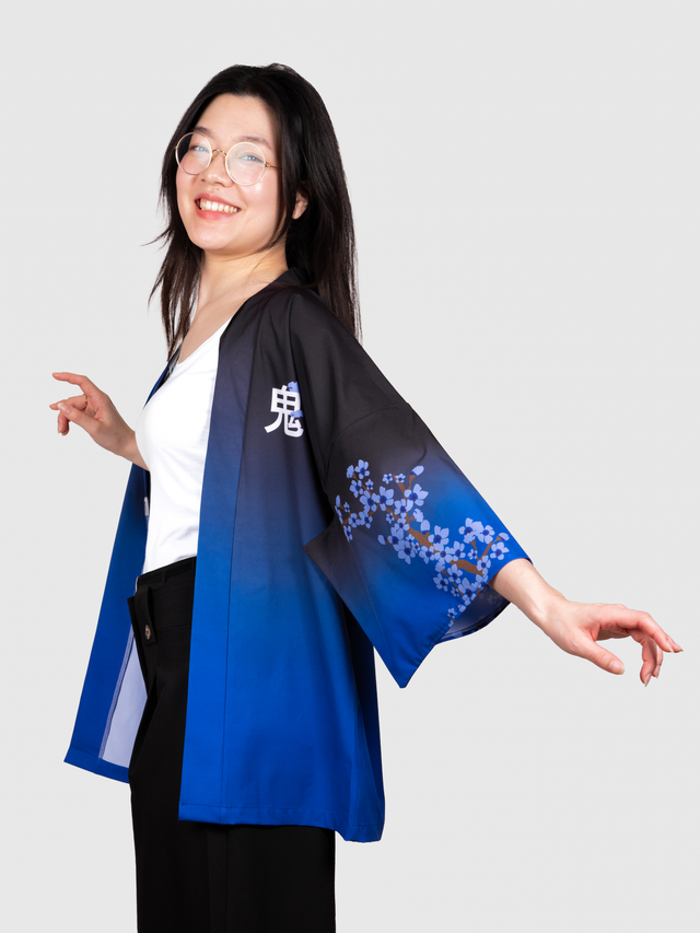 Kimono streetwear Blue Sakura