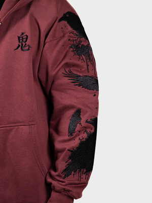Hoodie corbeau zippé