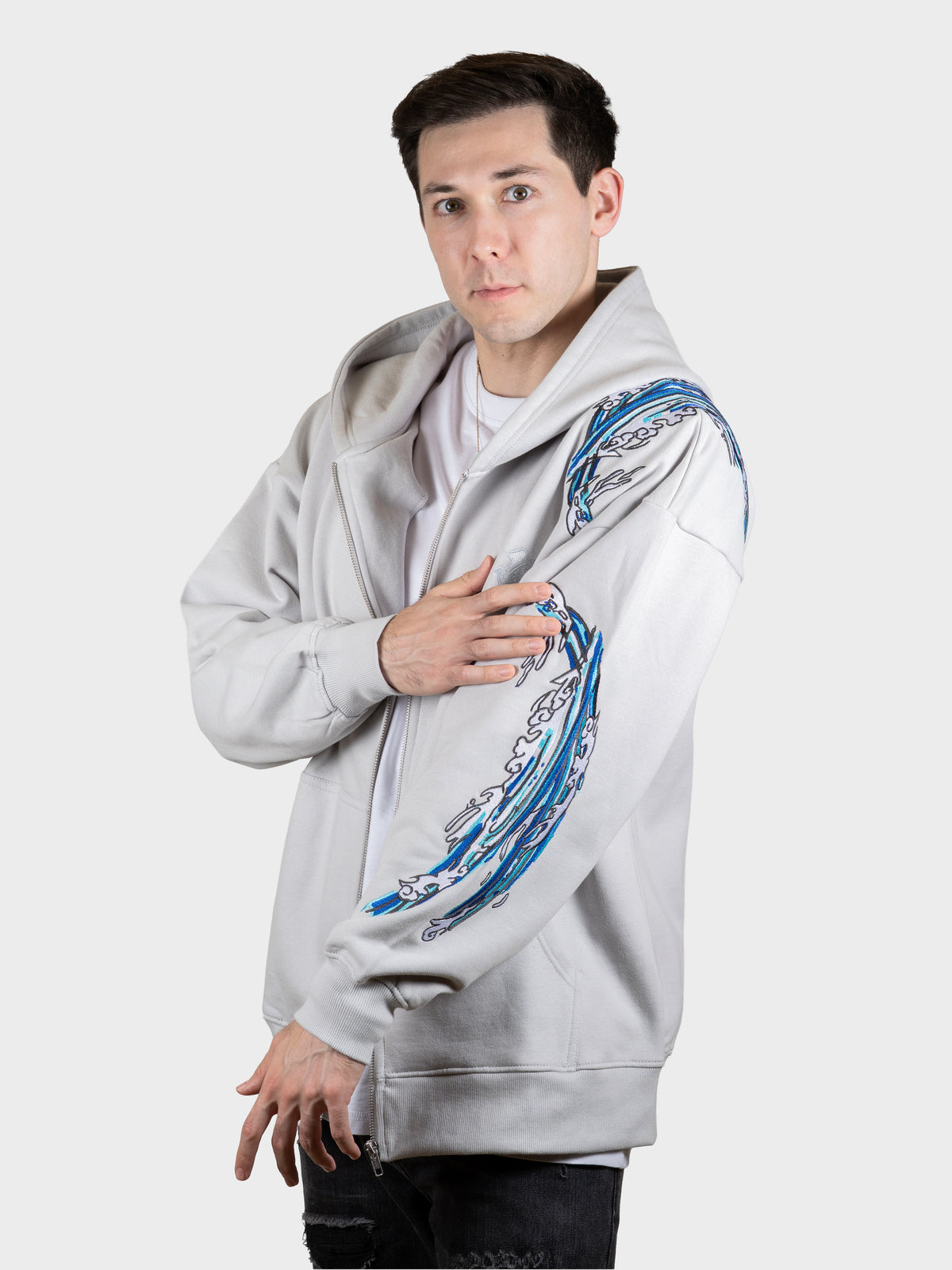 Hoodie vague zippé