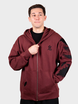 Hoodie corbeau zippé