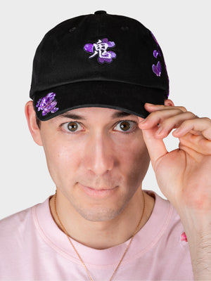 Casquette brodée Camélia