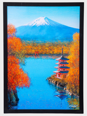 Print Elika L'automne du Mont Fuji A3 signé