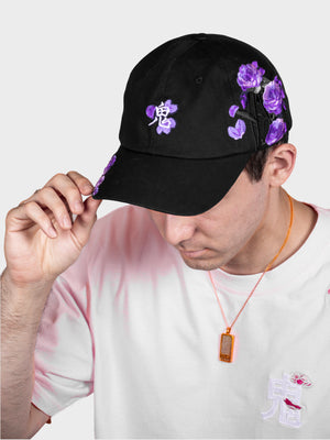 Casquette brodée Camélia