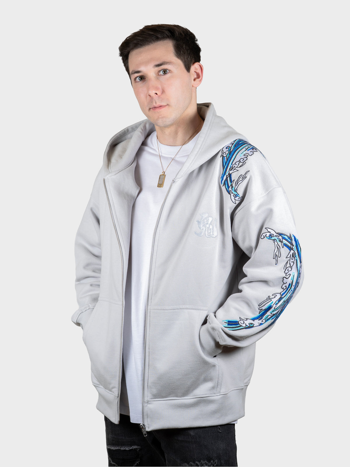 Hoodie vague zippé