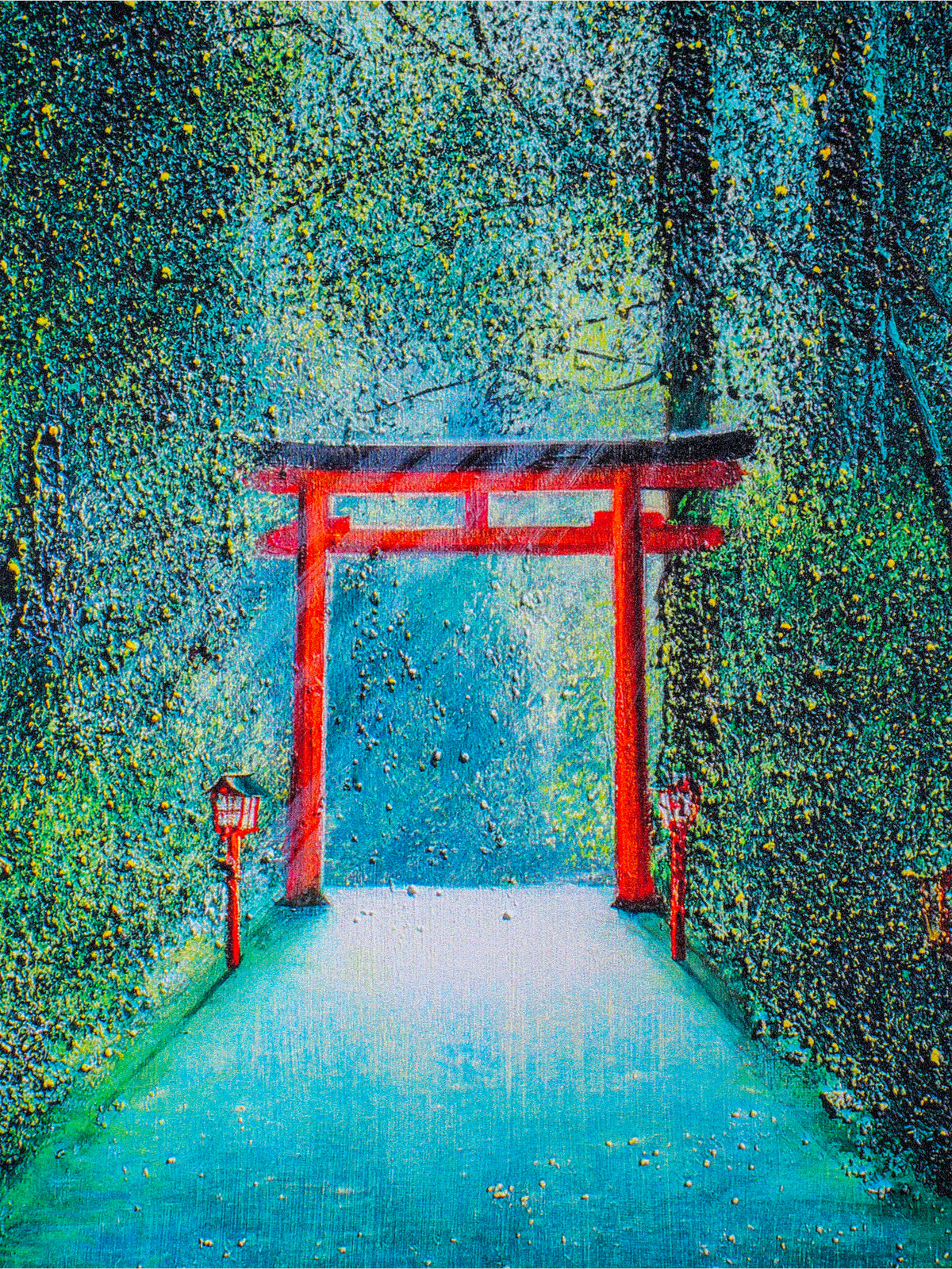 Print Elika Torii dans la forêt A4 signé