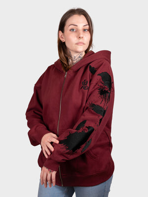 Hoodie corbeau zippé