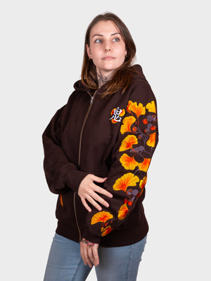 Hoodie Ginkgo zippé