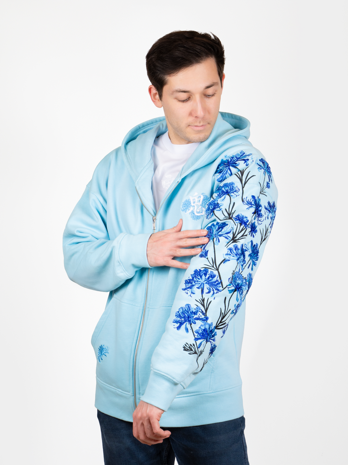 Hoodie Lycoris Bleu Zippé