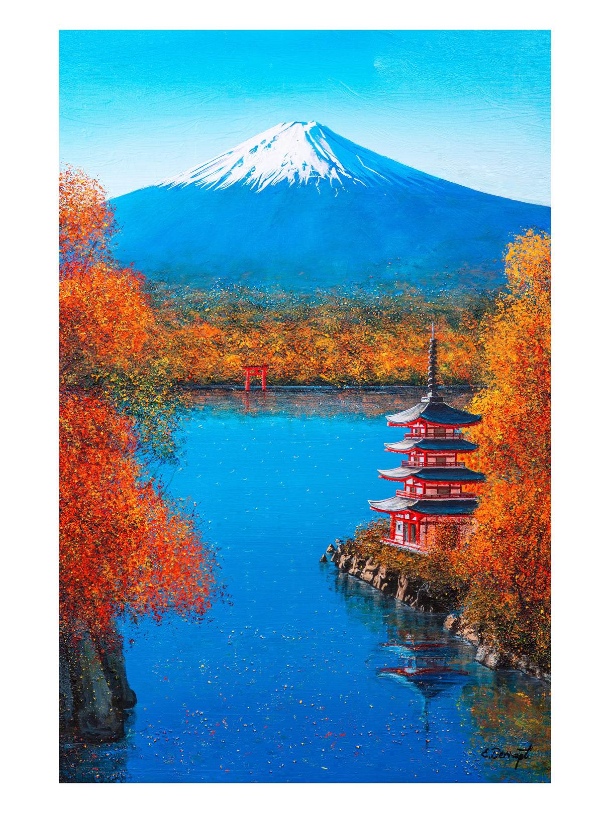Toile Elika L'automne du Mont Fuji