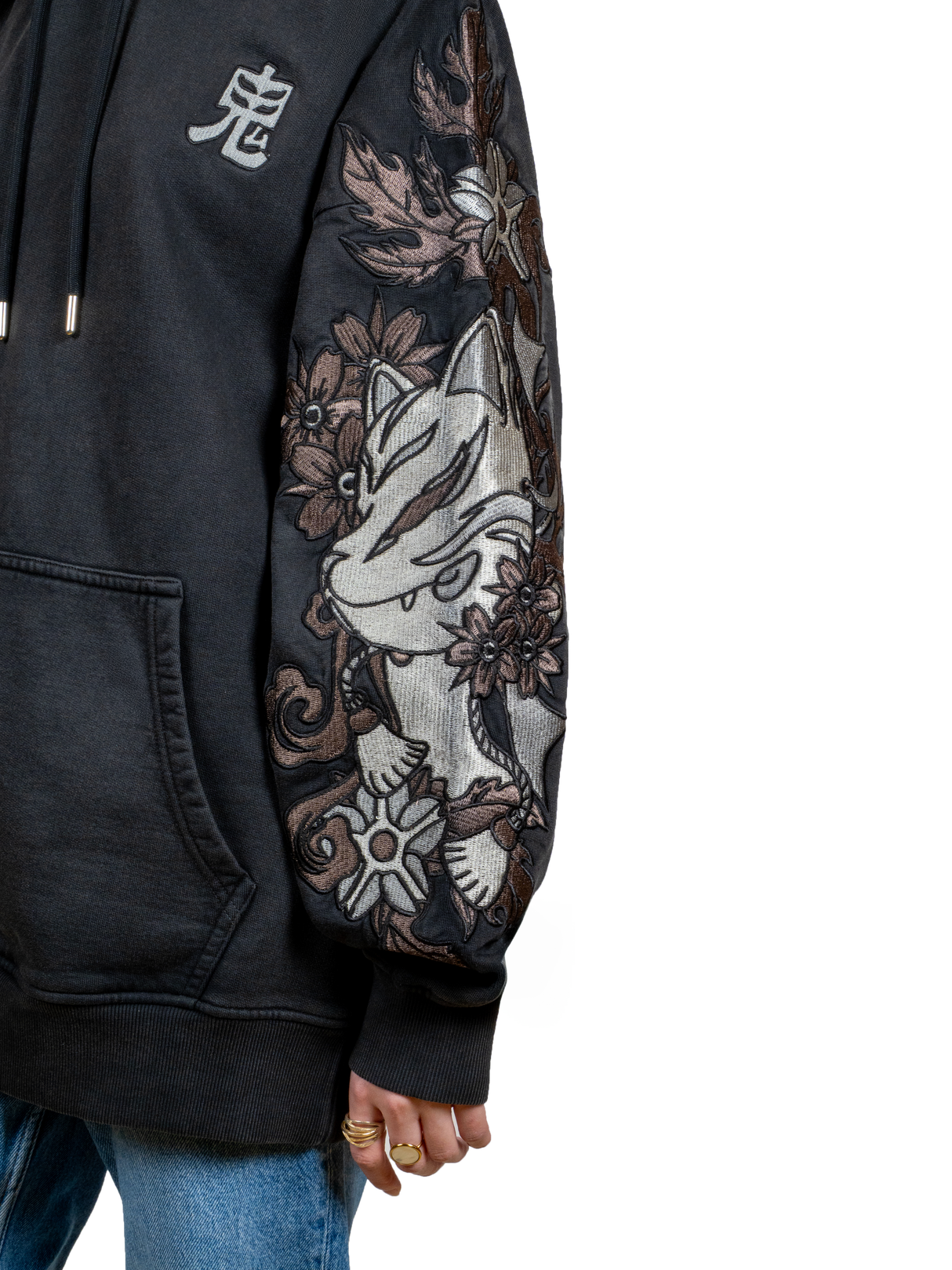 Hoodie Black Kitsune