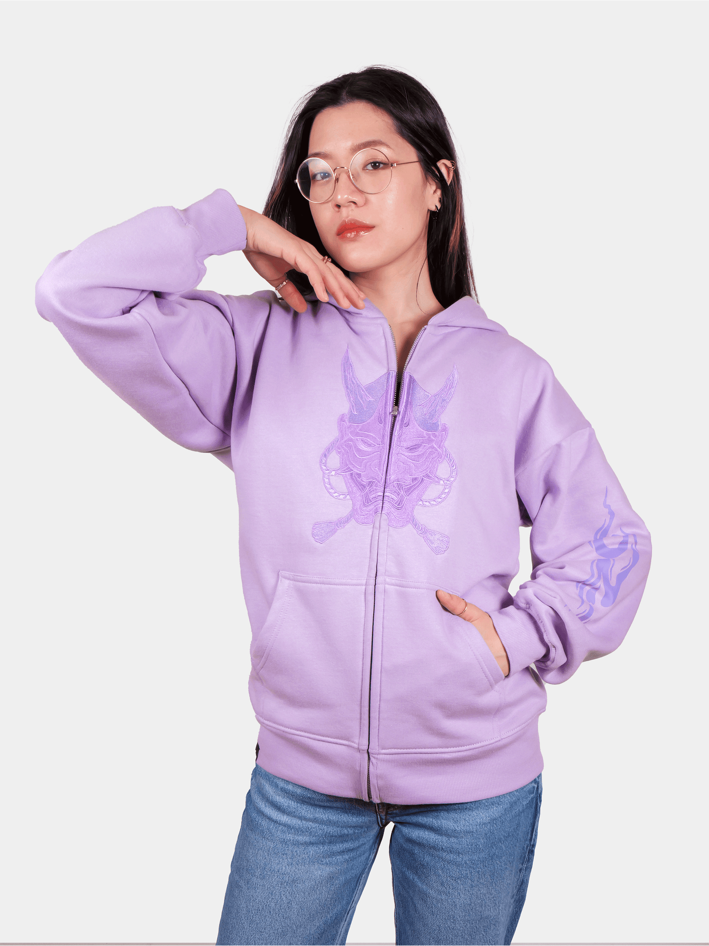 Hoodie zippé lavande