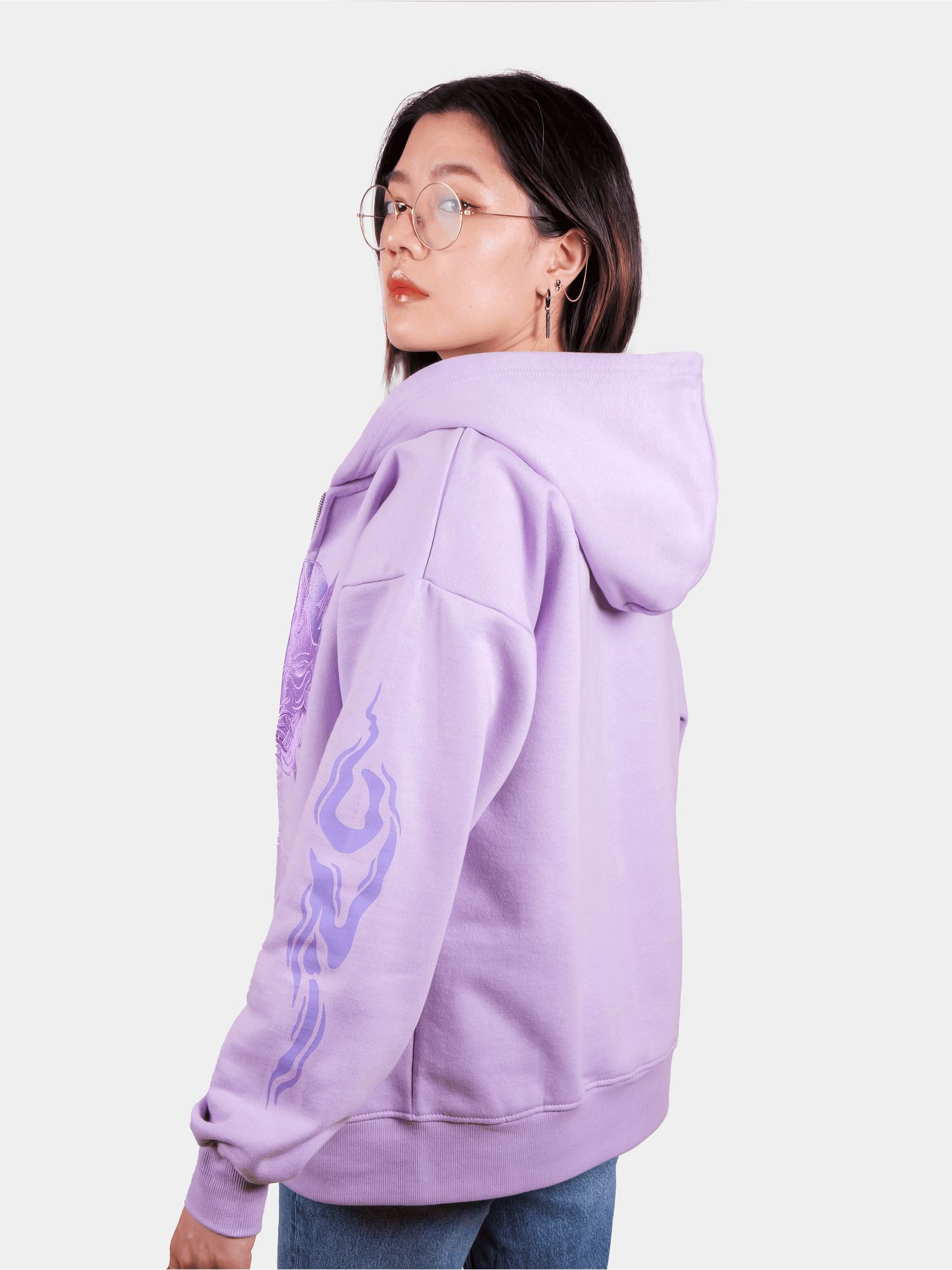 Hoodie zippé lavande