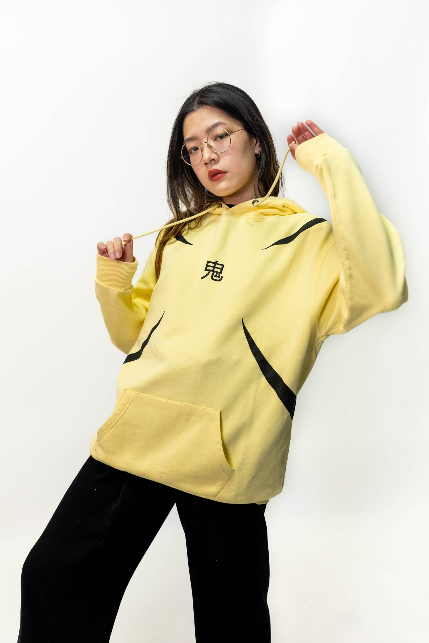 Hoodie jaune et noir logo face