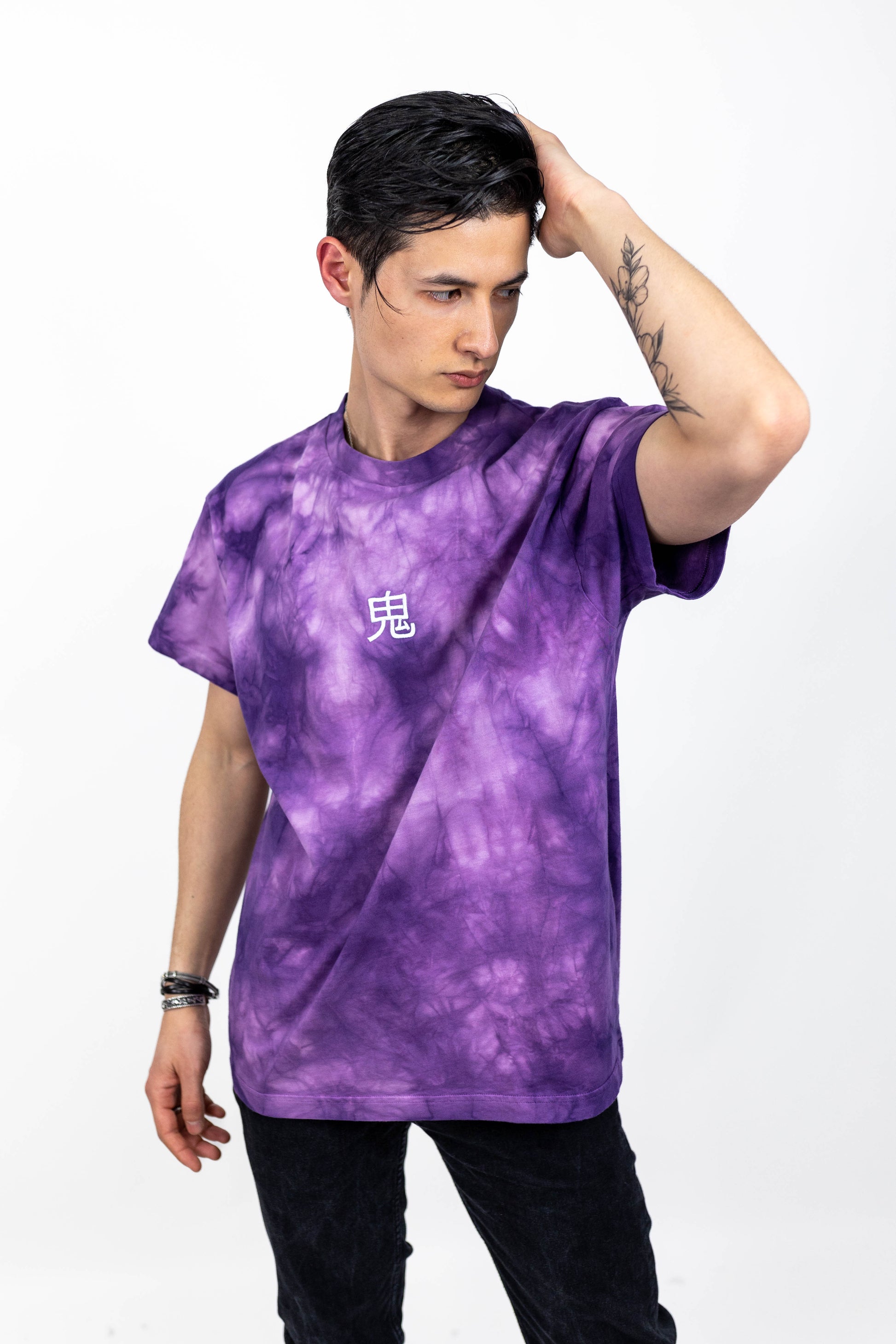 Tee Shirt violet effet tye and dye